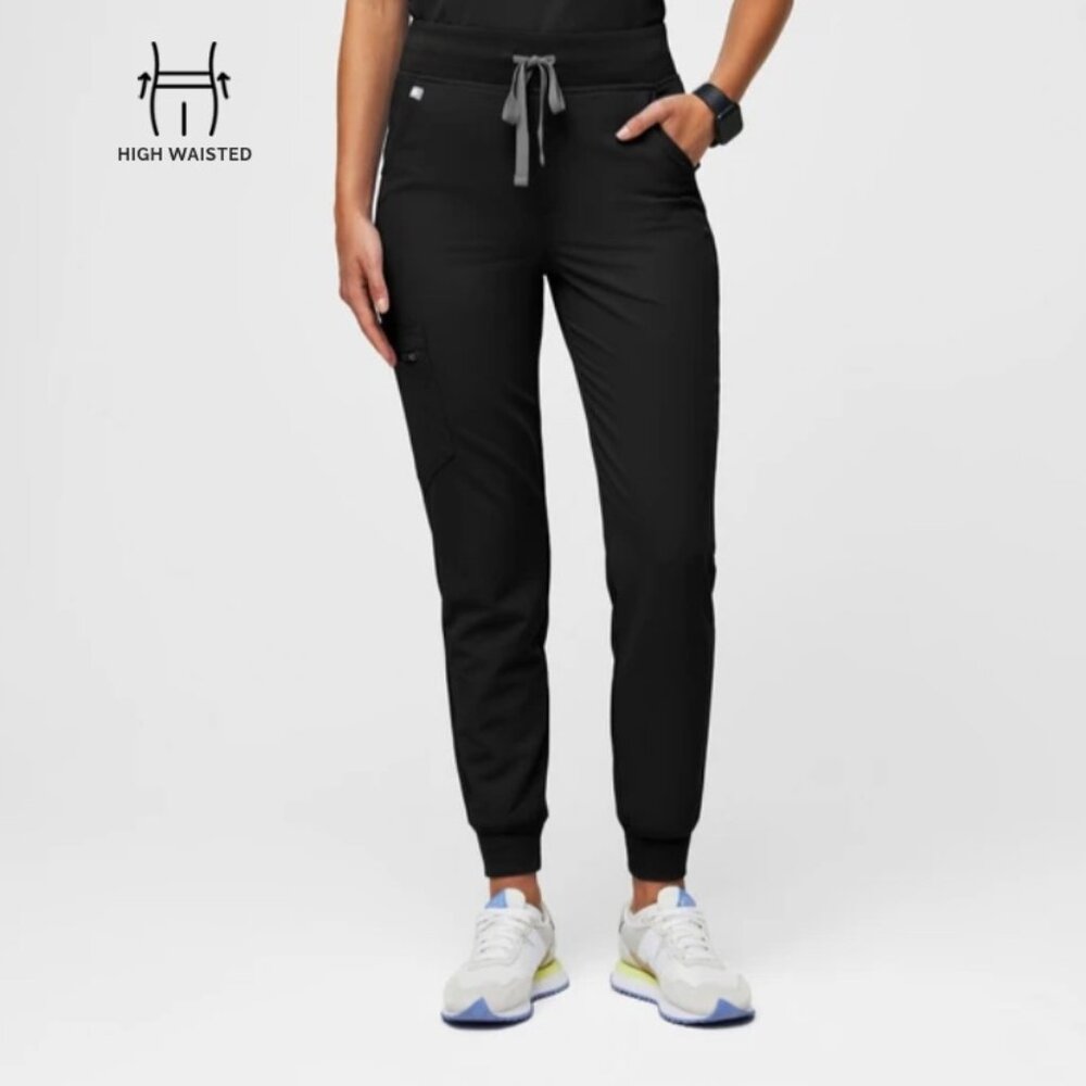 Black XS High Waisted Zamora Jogger Scrub Pants